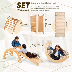 3in1 Climbing Set: Arch + Slide + Cushion