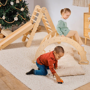 4in1 Montessori Climbing Set: Triangle + Arch + Slide + Cushion