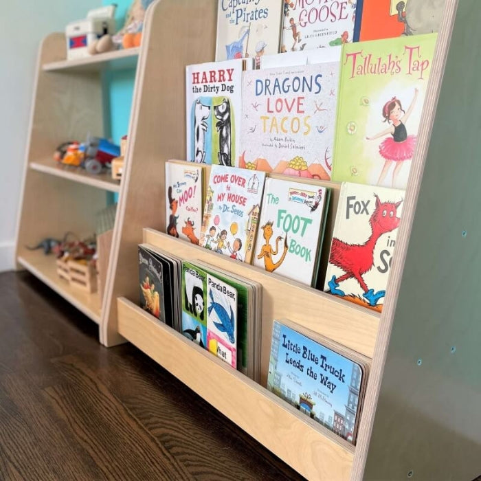 RAD Children's Furniture Tiered Montessori Bookshelf Close Up