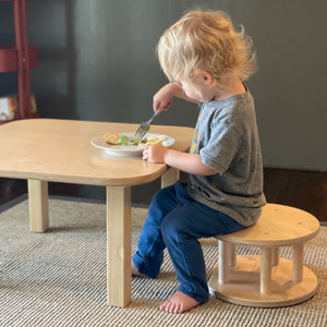 RAD Grow Stool with Table and a Toddler