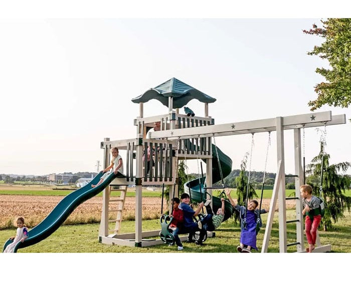 Star Swingsets Super Star Playground In Vinyl Full View