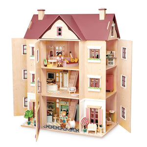 Tender Leaf Fantail Hall Dollhouse with dolls