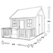 Whole Wood Playhouses Blackbird white with black trim  meaurements