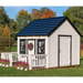 Whole Wood Playhouses Blackbird white with black trim side view