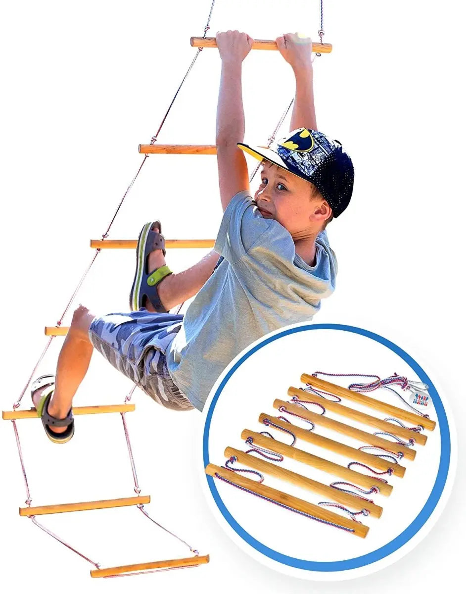 Kids Climbing Rope Ladder