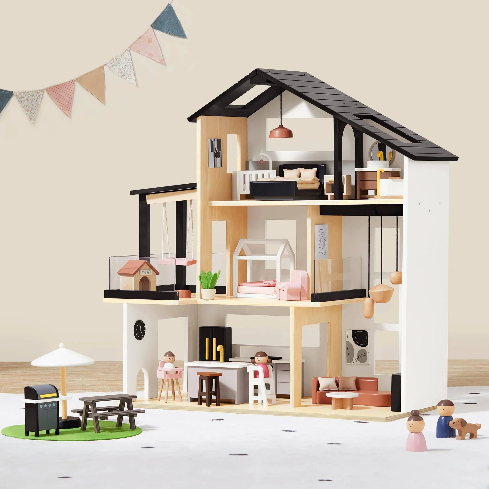 Tiny Land® Modern Dollhouse with Furniture