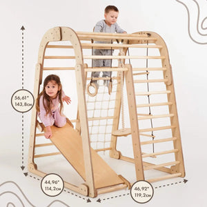 6in1 Indoor Wooden Playground + Swings + Slide