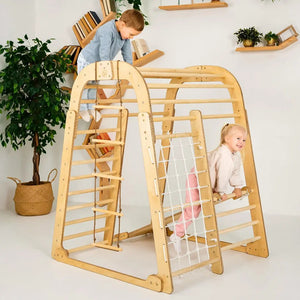 6in1 Indoor Wooden Playground + Swings + Slide