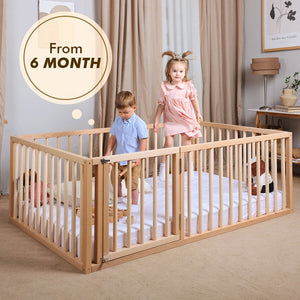 Montessori Floor Bed with Fence | Full Size