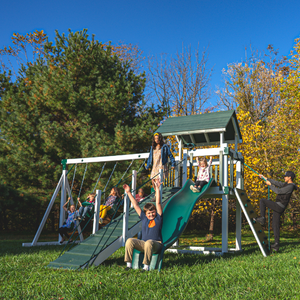 silver star swing set with ramp