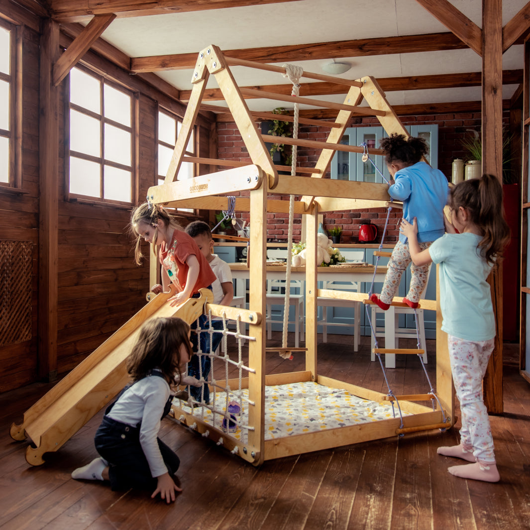 Goodevas Indoor Montessori Playhouse with Swings