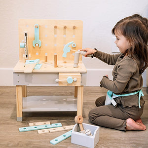 Wonder & Wise Little Builder Wooden Workbench Playing