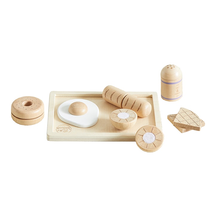 Wonder & Wise Table It Wooden Breakfast Play Food Front View