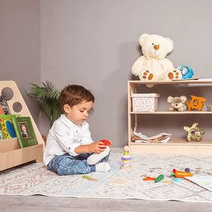 Wood and Hearts Montessori Shelves Playing