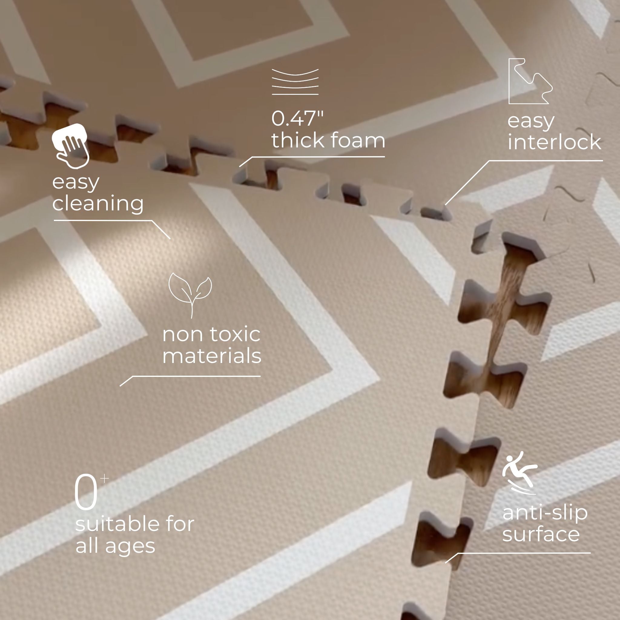 Modern Blocks Play Mat | Desert Sand