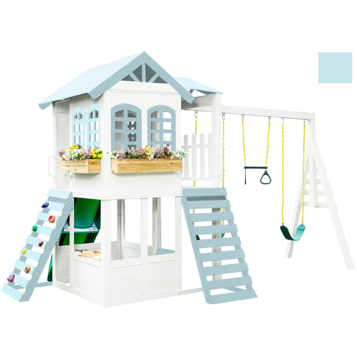 2MamaBees Reign Two Story Playhouse with Swing