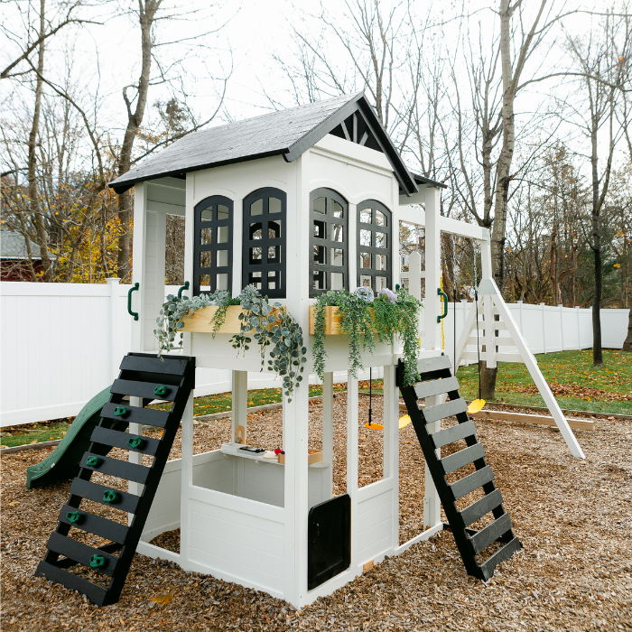 Elevated Playhouse Cedar Kids Playhouse Little Cedar Sandbox