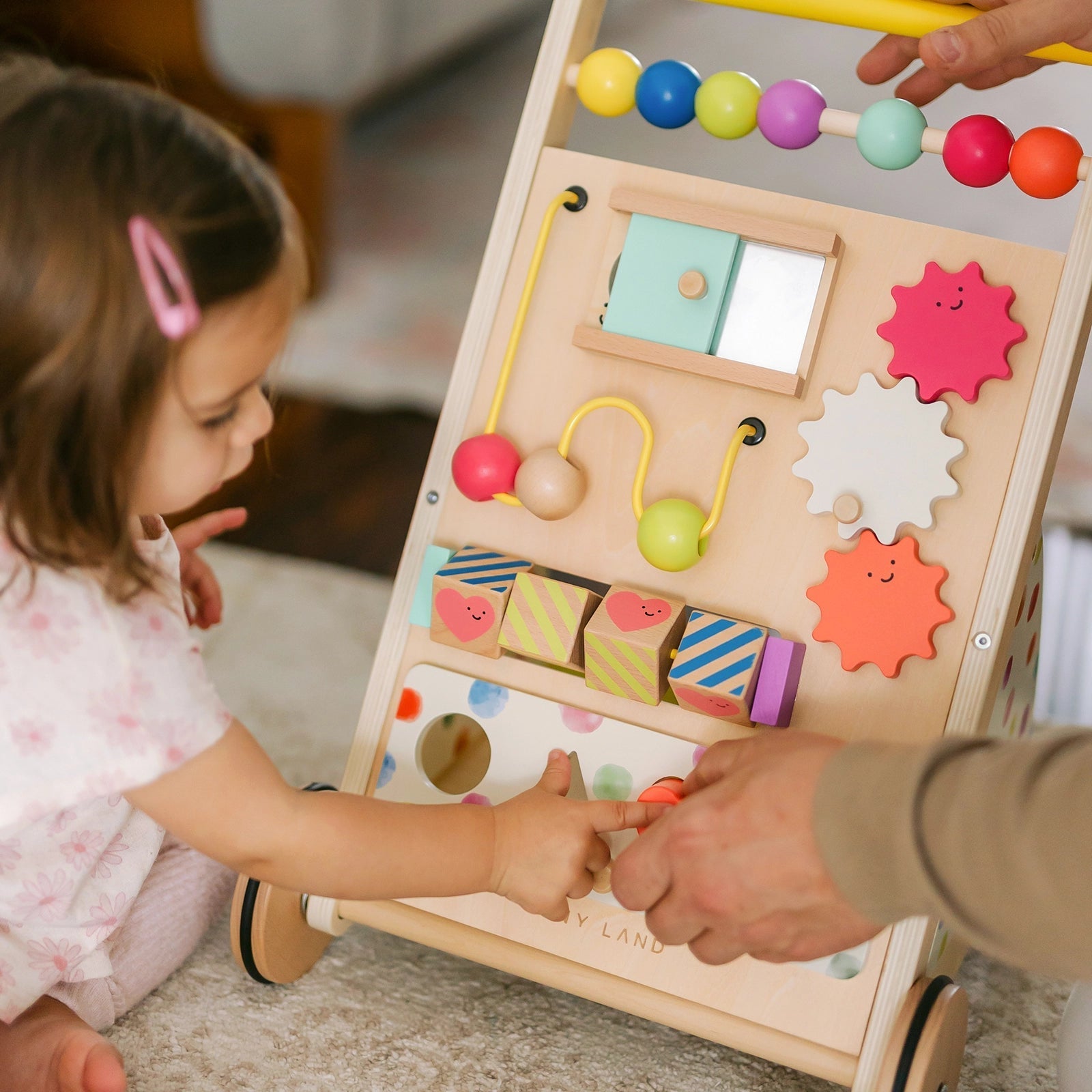 Tiny Land®  Wooden Activity Walker | Rainbow