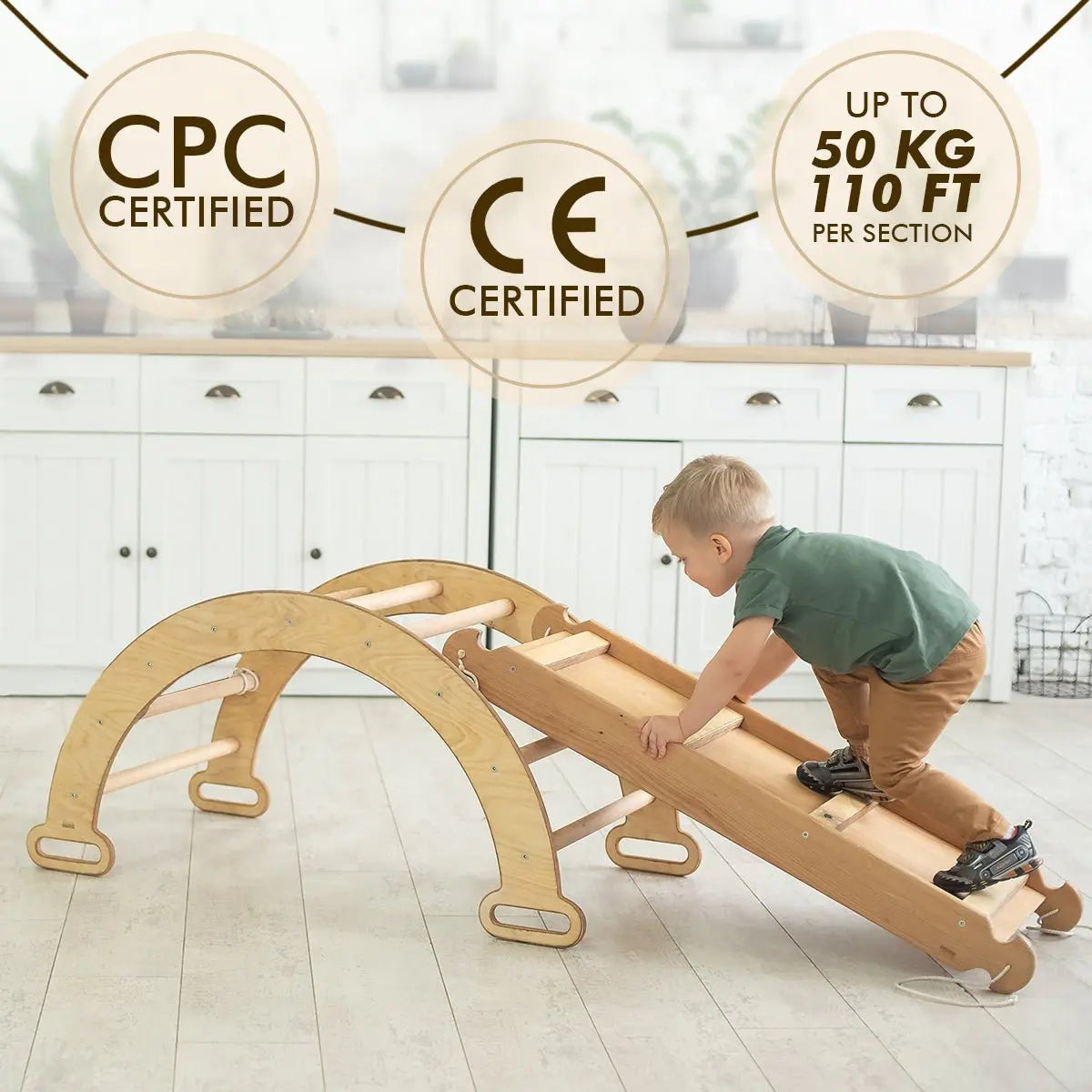 3in1 Climbing Set: Arch + Slide + Cushion