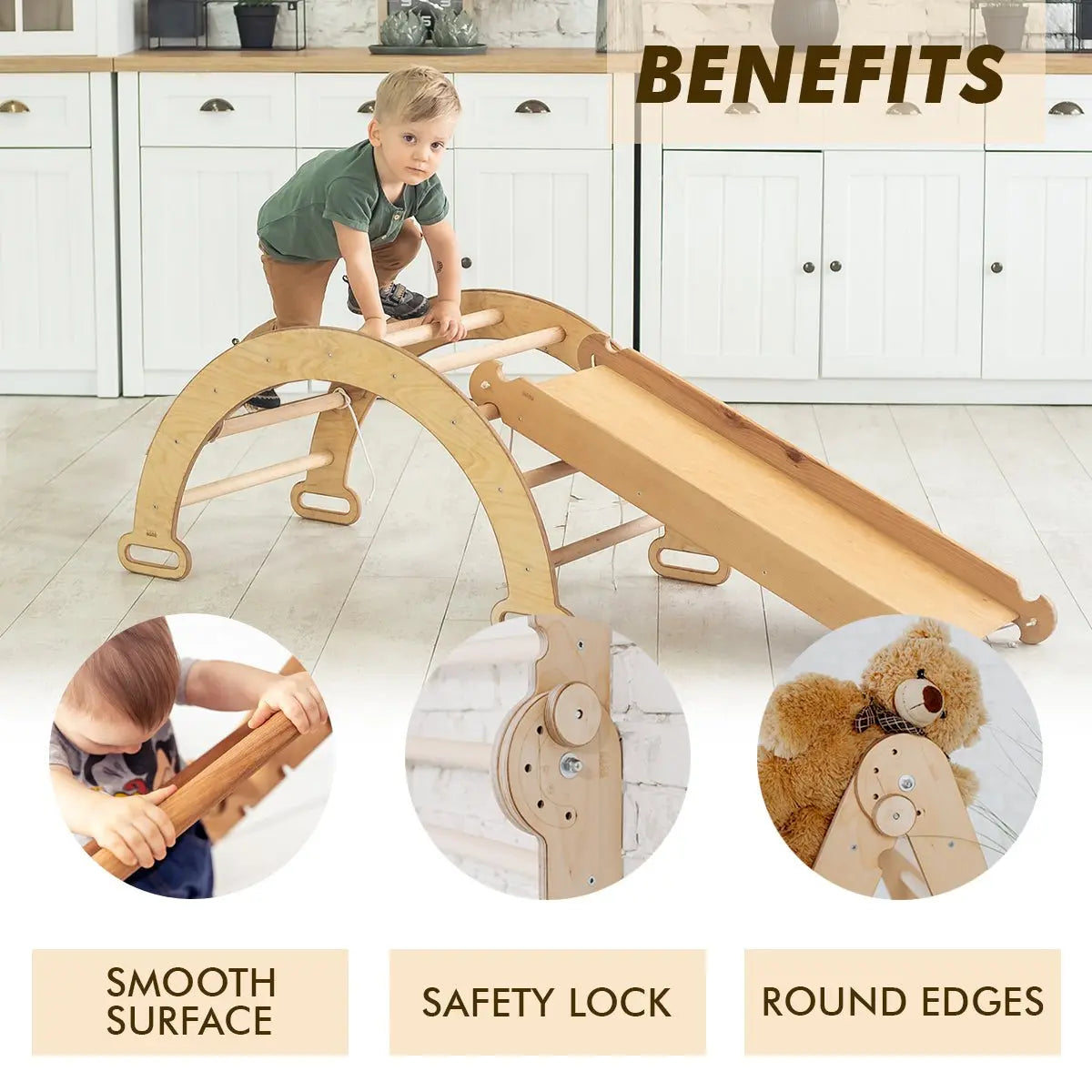 3in1 Climbing Set: Arch + Slide + Cushion