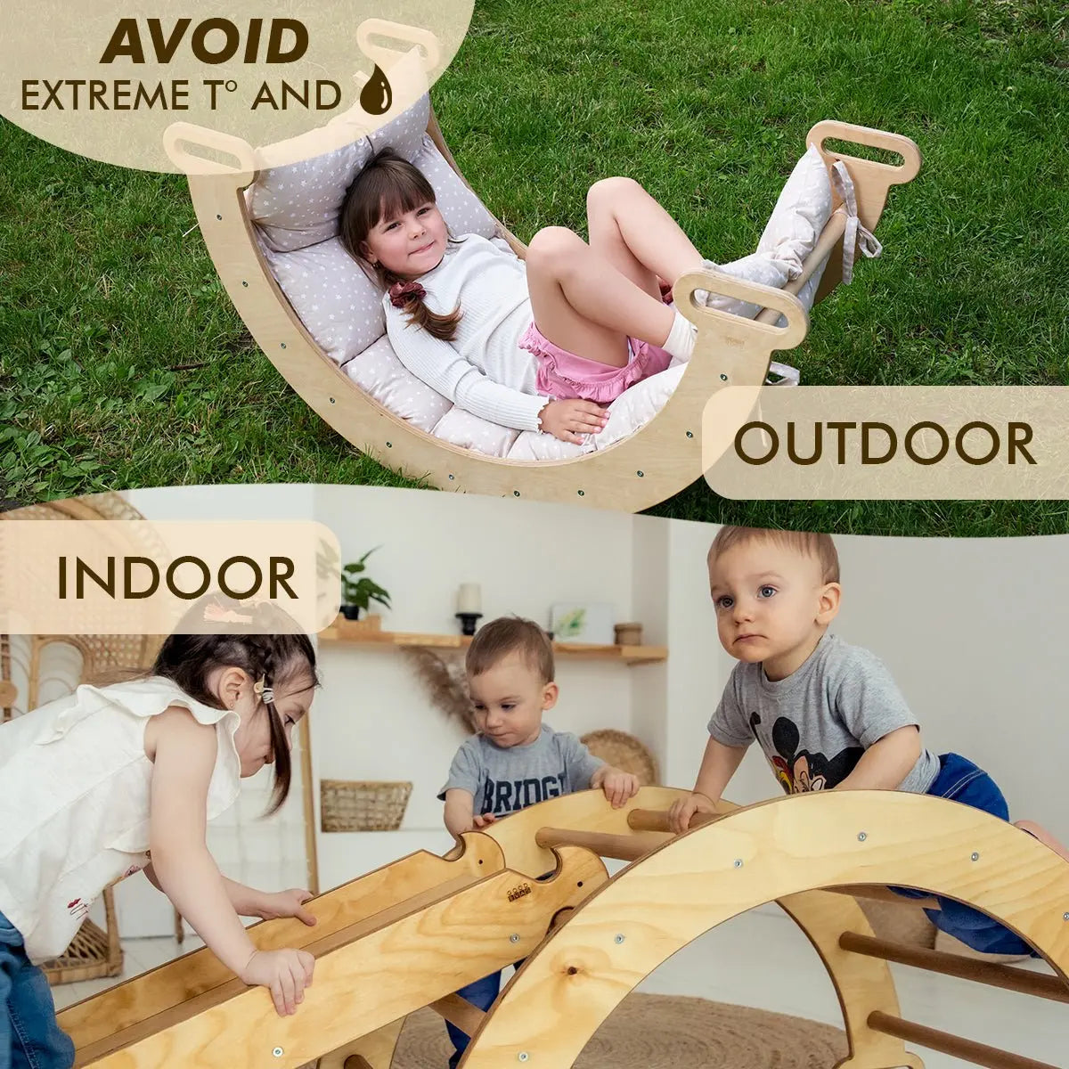 3in1 Climbing Set: Arch + Slide + Cushion