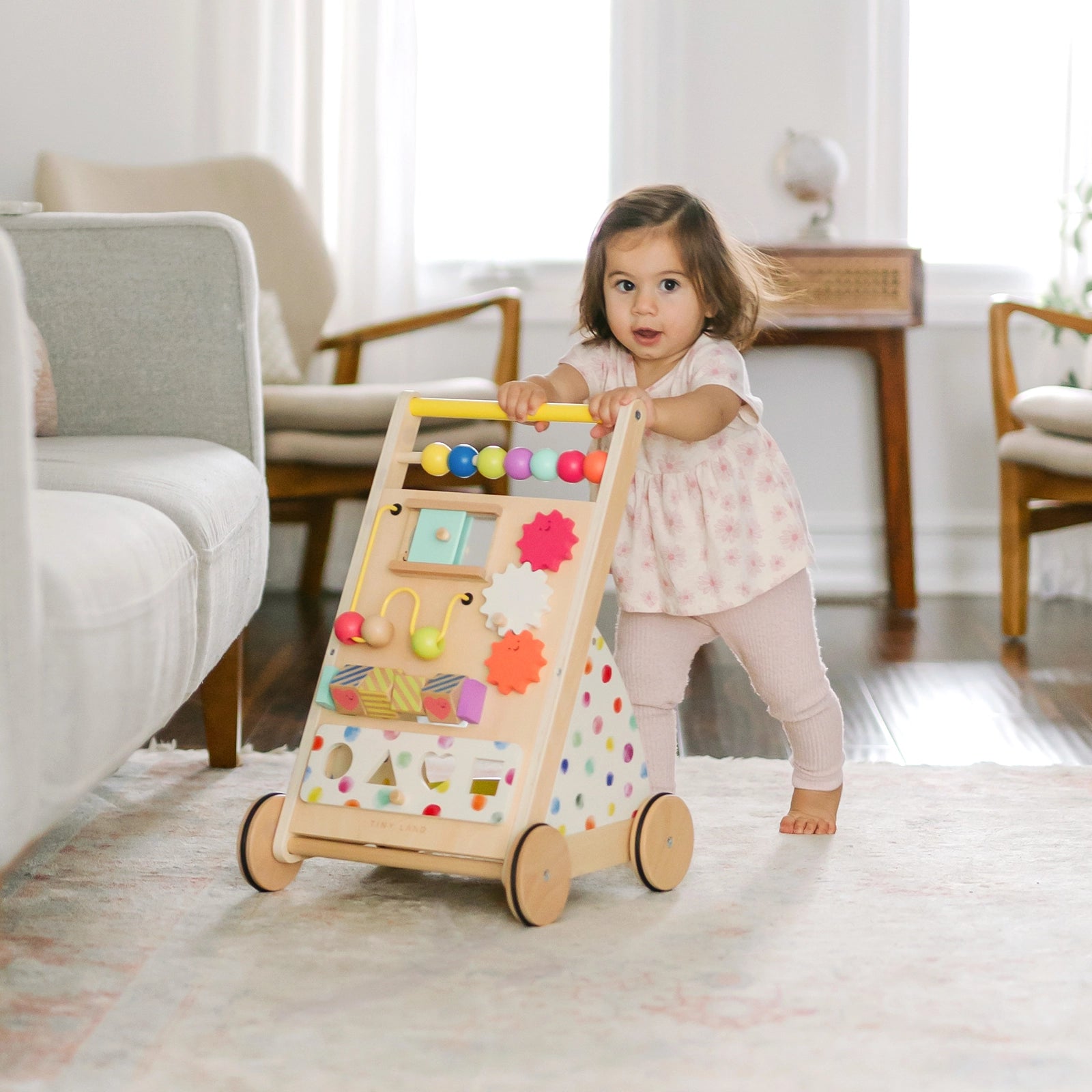 Tiny Land®  Wooden Activity Walker | Rainbow
