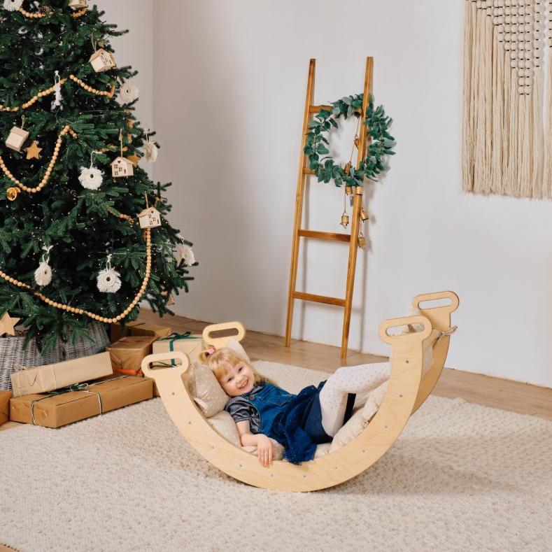 4in1 Montessori Climbing Set: Triangle + Arch + Slide + Cushion