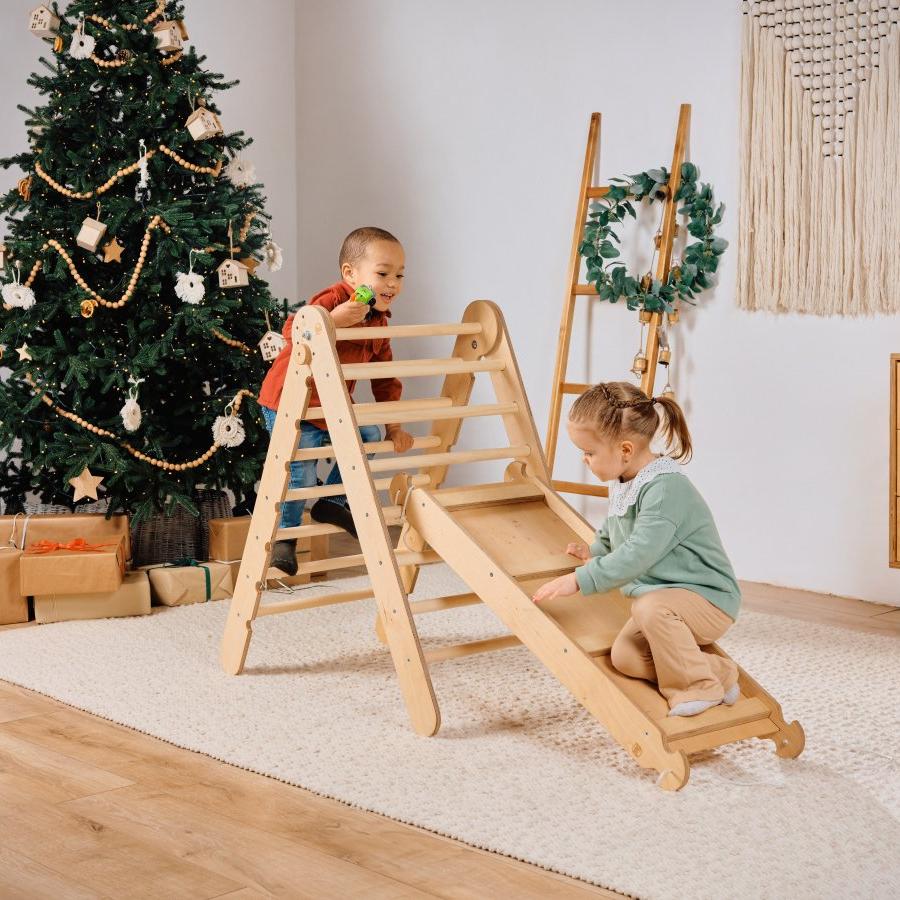 4in1 Montessori Climbing Set: Triangle + Arch + Slide + Cushion