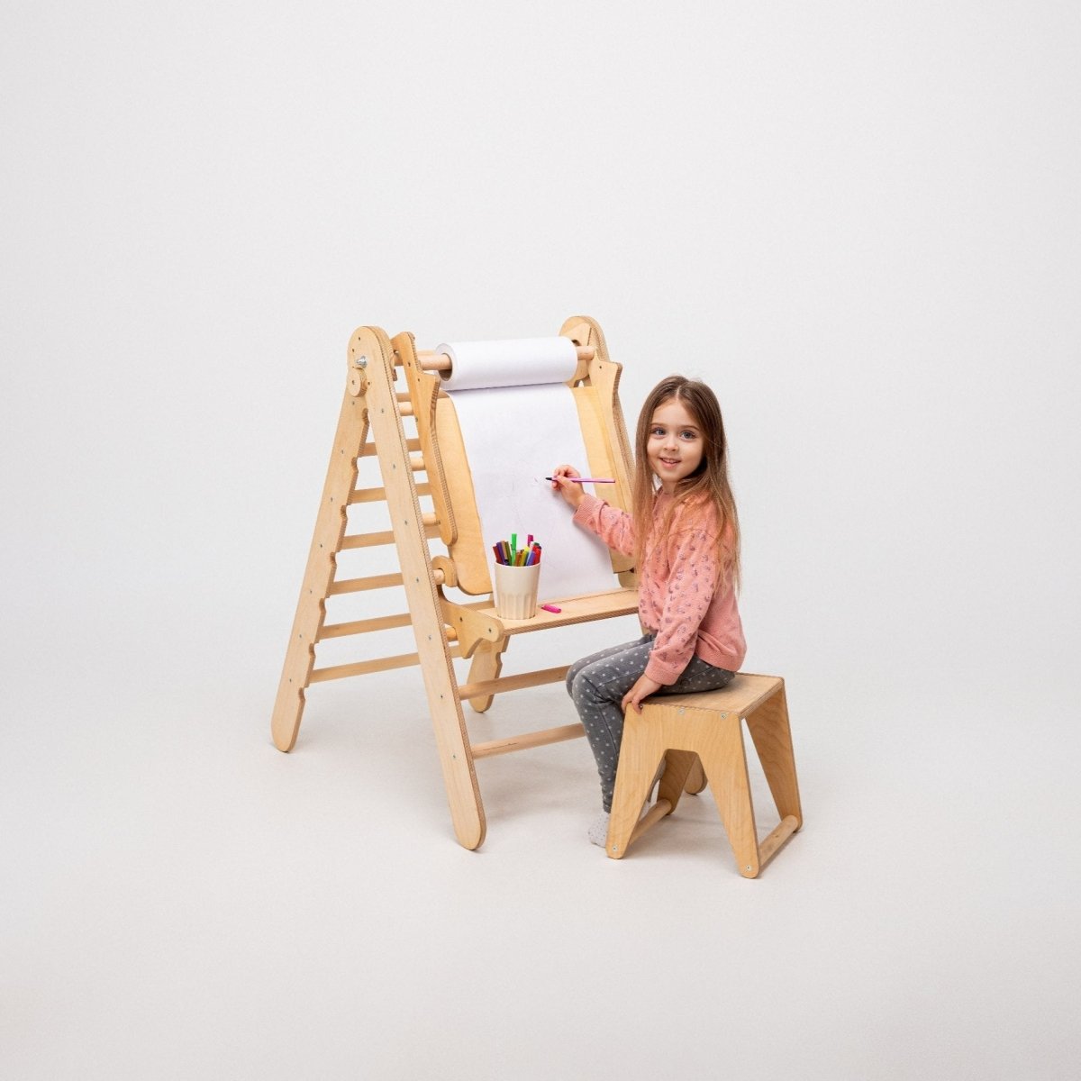 6in1 Climbing Set: Triangle + Arch + Slide+ Net + Cushion + Art Addition