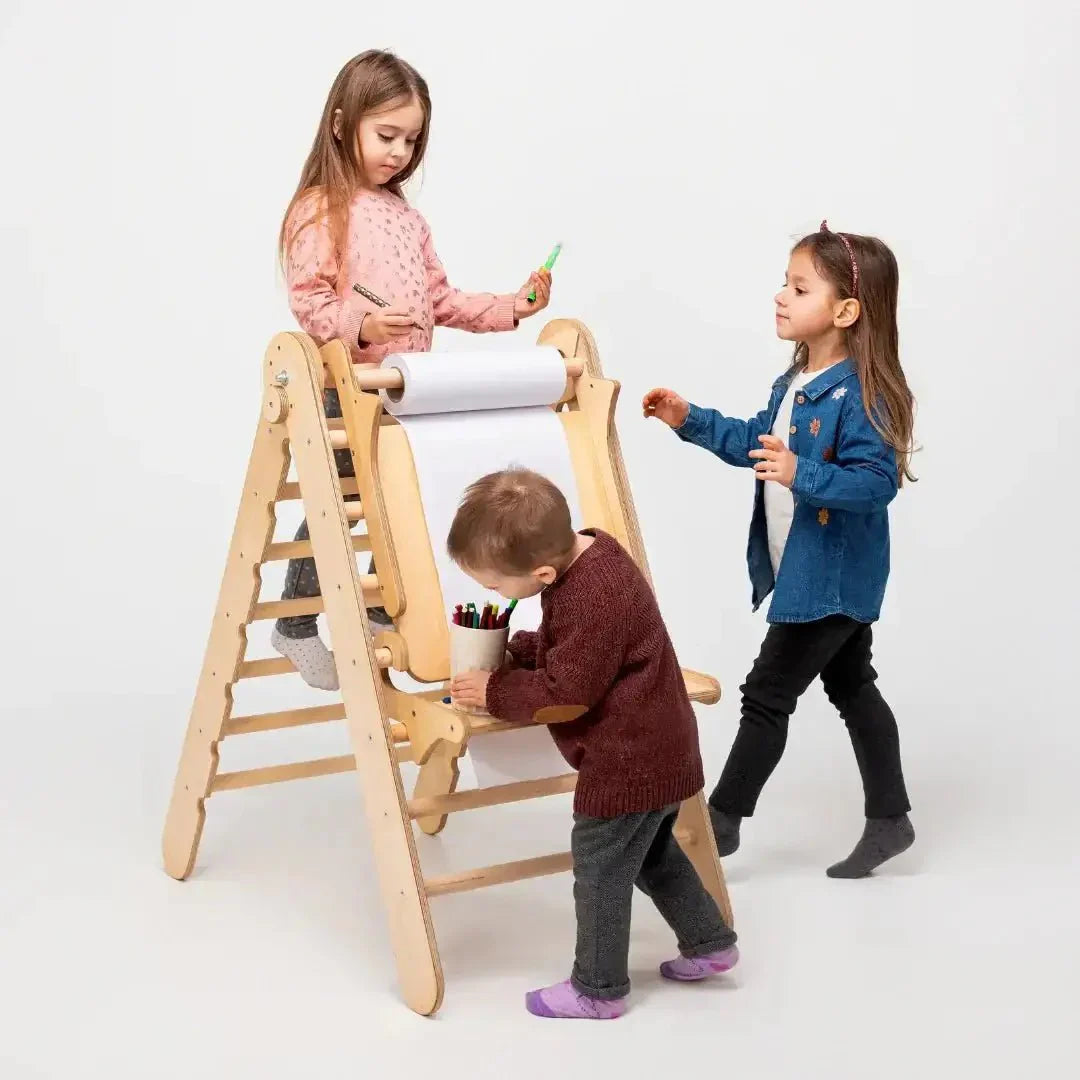 6in1 Climbing Set: Triangle + Arch + Slide+ Net + Cushion + Art Addition