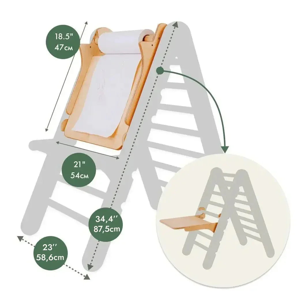 6in1 Climbing Set: Triangle + Arch + Slide+ Net + Cushion + Art Addition
