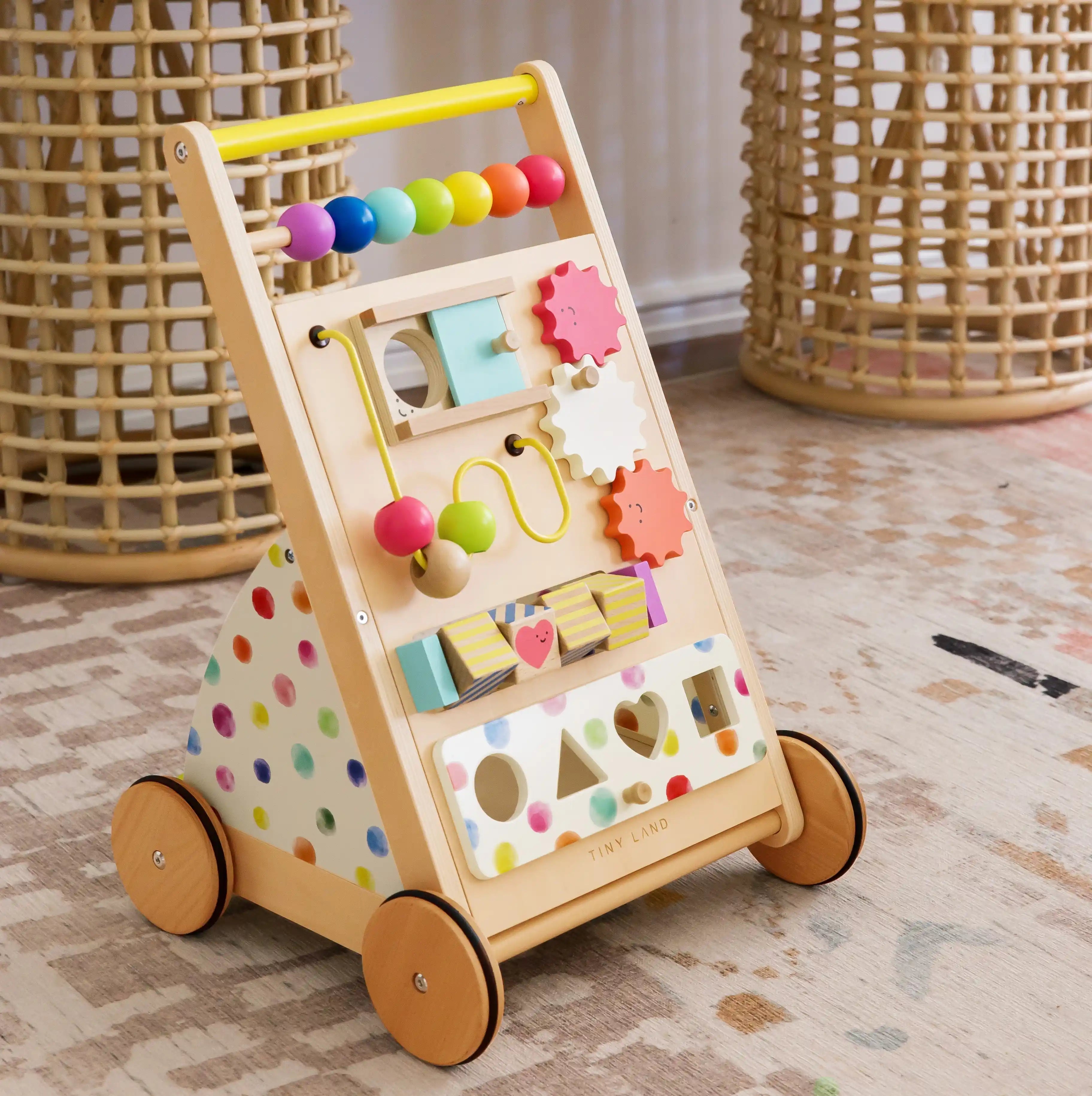 Tiny Land®  Wooden Activity Walker | Rainbow