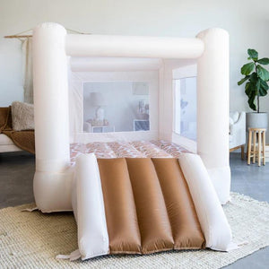 Bouncee Bloom White Bounce House Front View