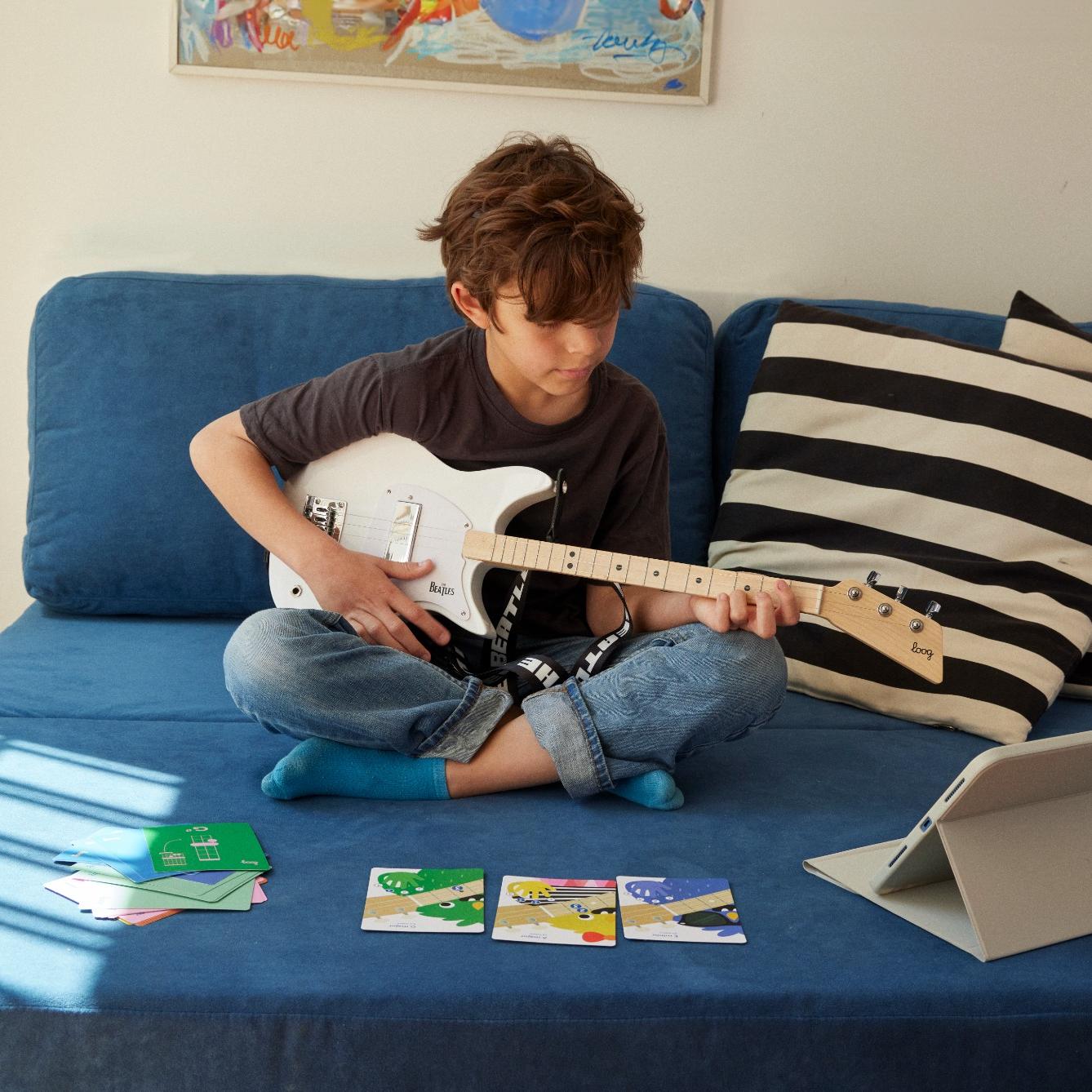 Beatles + Loog White Electric Guitar