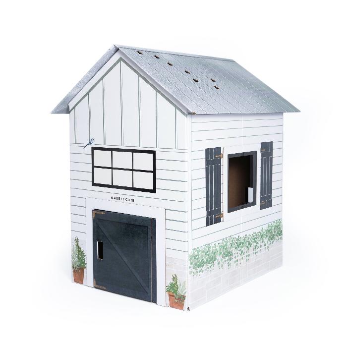 Modern Farmhouse Cardboard Playhouse back corner