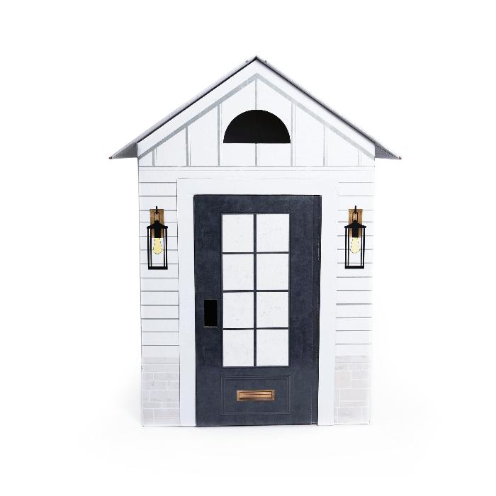 Modern Farmhouse Cardboard Playhouse front