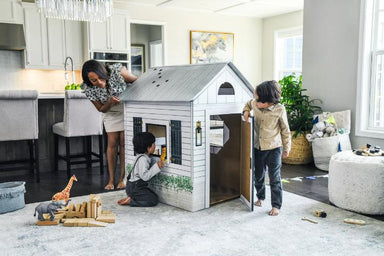 Modern Farmhouse Cardboard Playhouse loifestyle