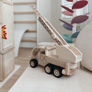 Plan Toys Fire Truck Back Side View