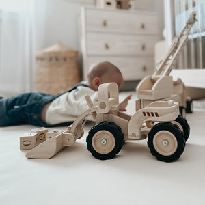 Plan Toys Fire Truck Up Close Lifestyle