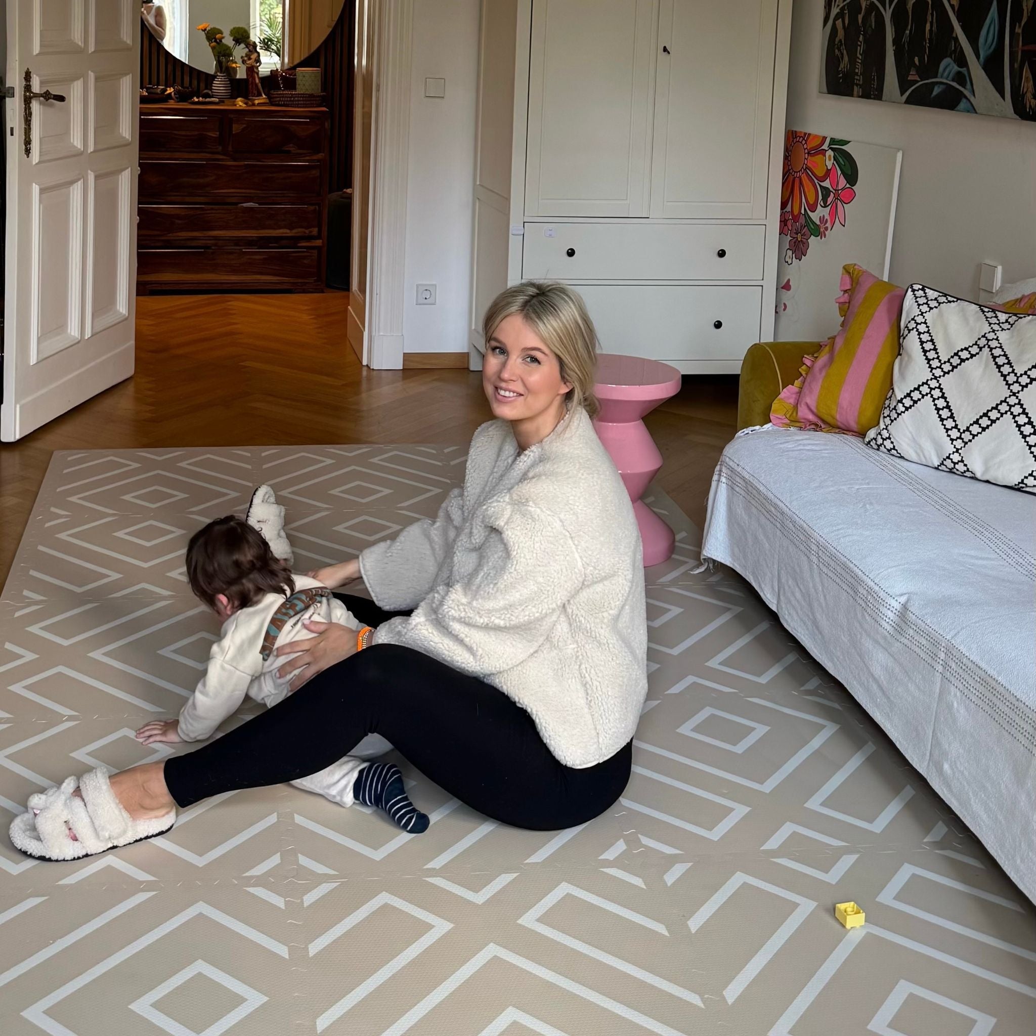 Modern Blocks Play Mat | Desert Sand