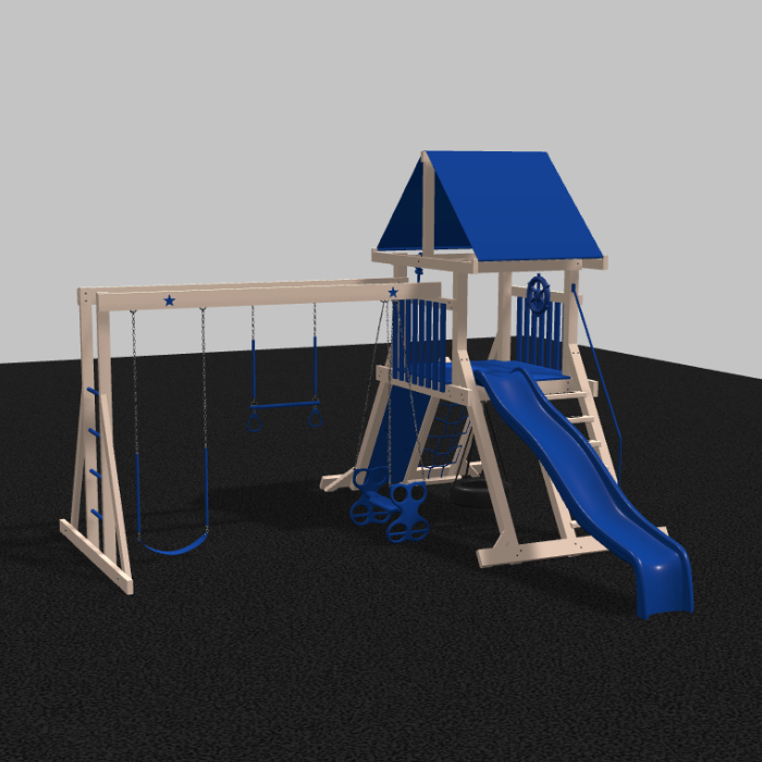 Starburst Vinyl Swing Set with Monkey Bars