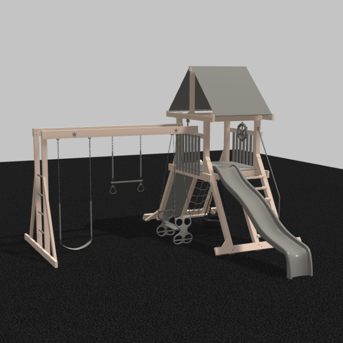 Starburst Vinyl Swing Set with Monkey Bars