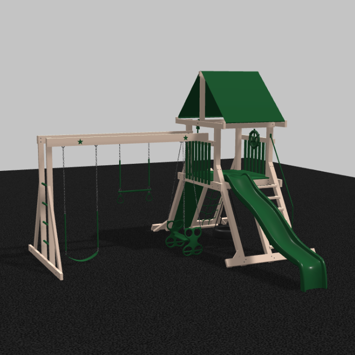 Starburst Vinyl Swing Set with Monkey Bars