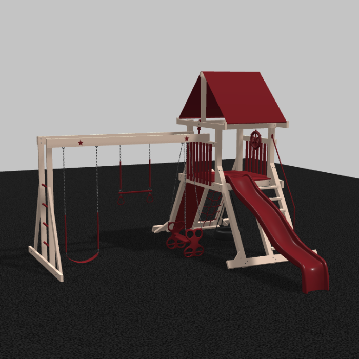Starburst Vinyl Swing Set with Monkey Bars