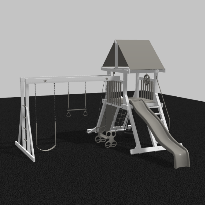 Starburst Vinyl Swing Set with Monkey Bars