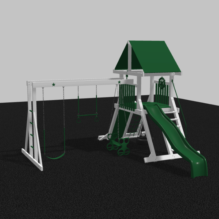 Starburst Vinyl Swing Set with Monkey Bars