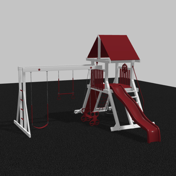 Starburst Vinyl Swing Set with Monkey Bars