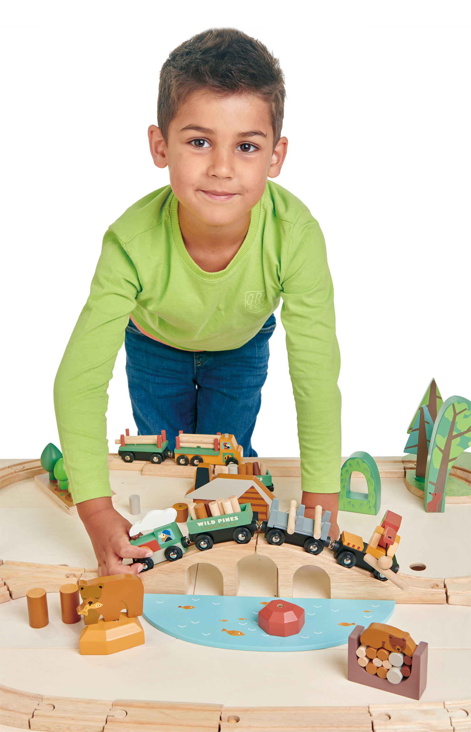 Tender Leaf Wild Pines Train Set kid playing