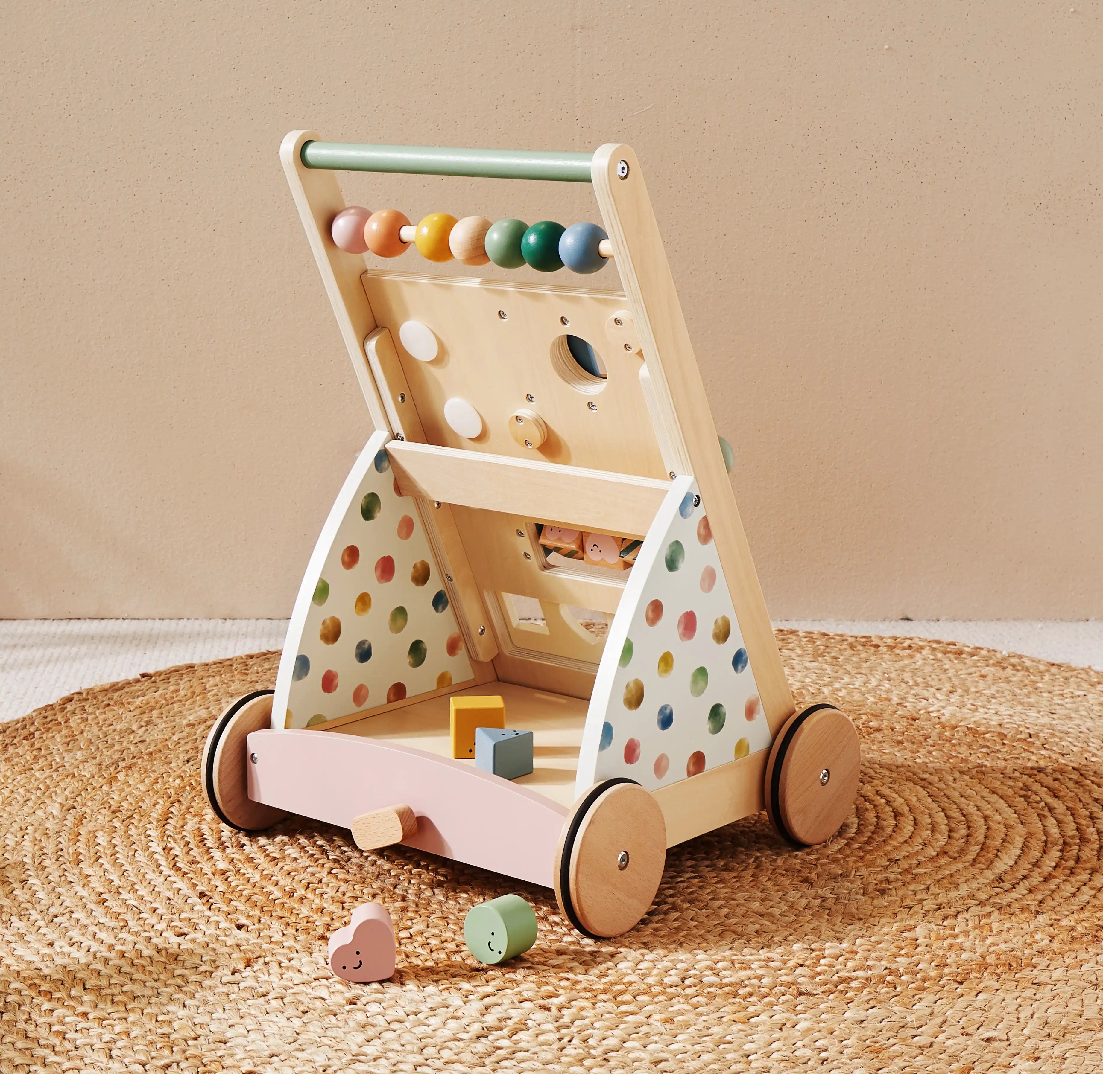 Tiny Land® Natural Wooden Baby Walker
