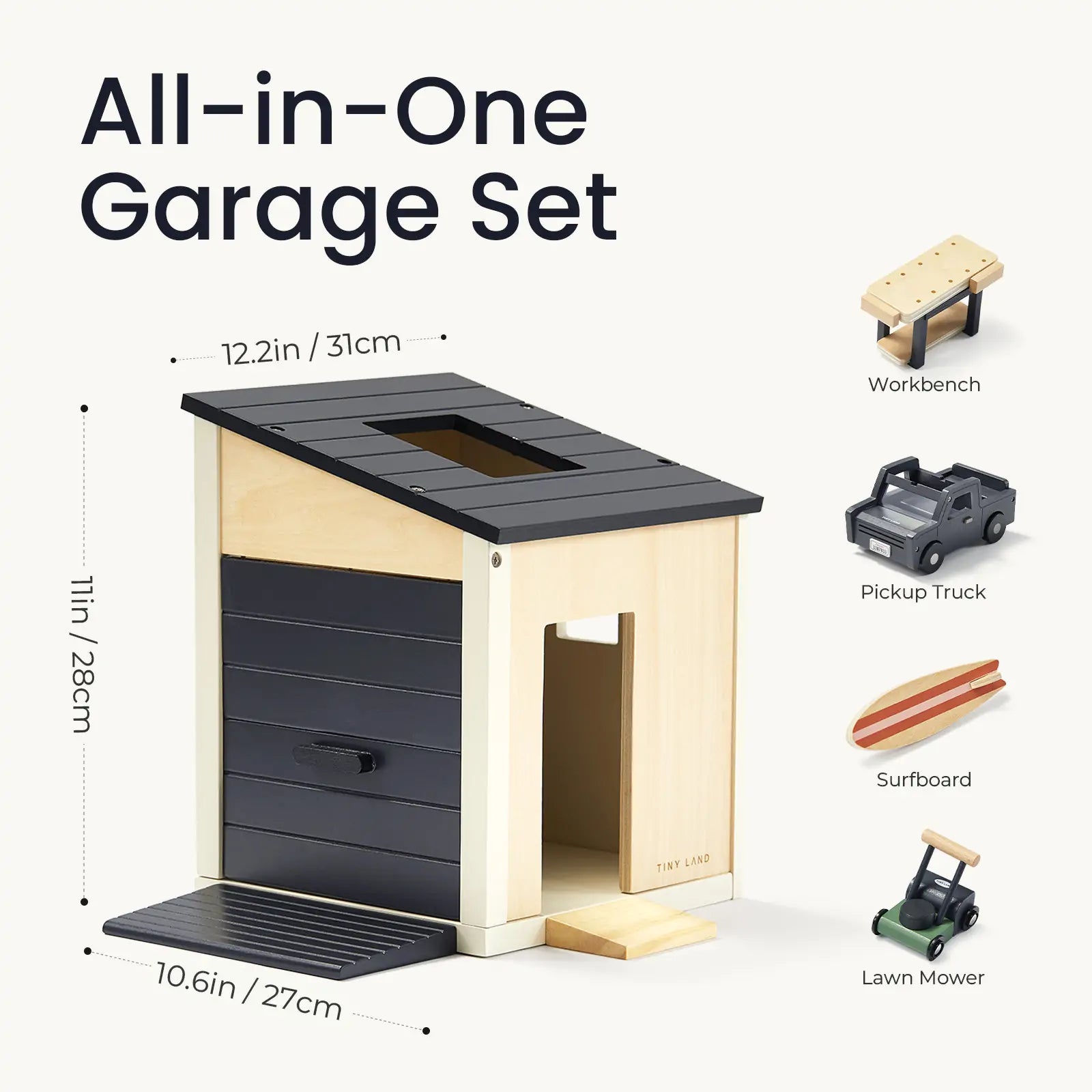 Tiny Land® Wooden Dollhouse Garage